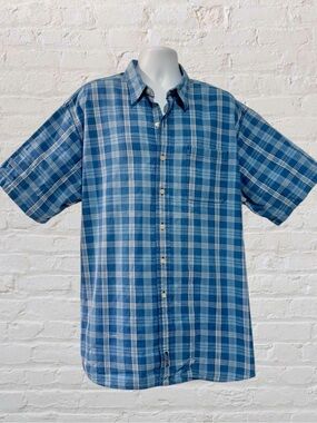 Polo Sport Ralph Lauren Plaid Shirt XXL Blue Short Sleeve Classic